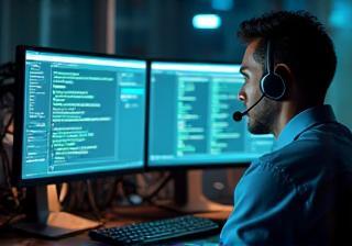 IT support specialist at workstation
